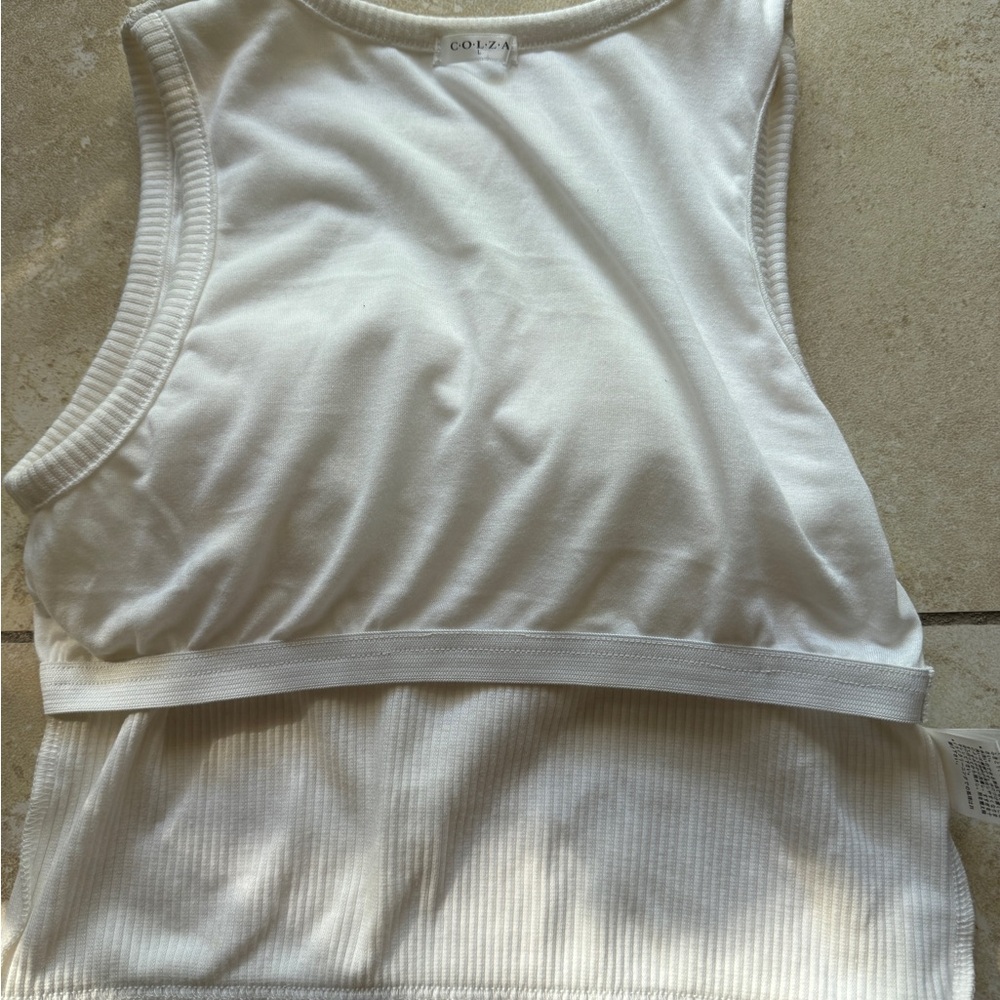 GLENDIVE White Ribbed Tank Top - Picture 8 of 8